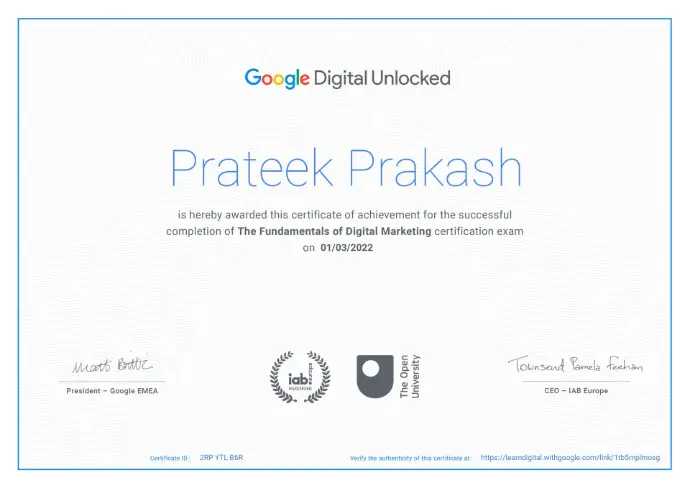 Fundamentals of Digital Marketing